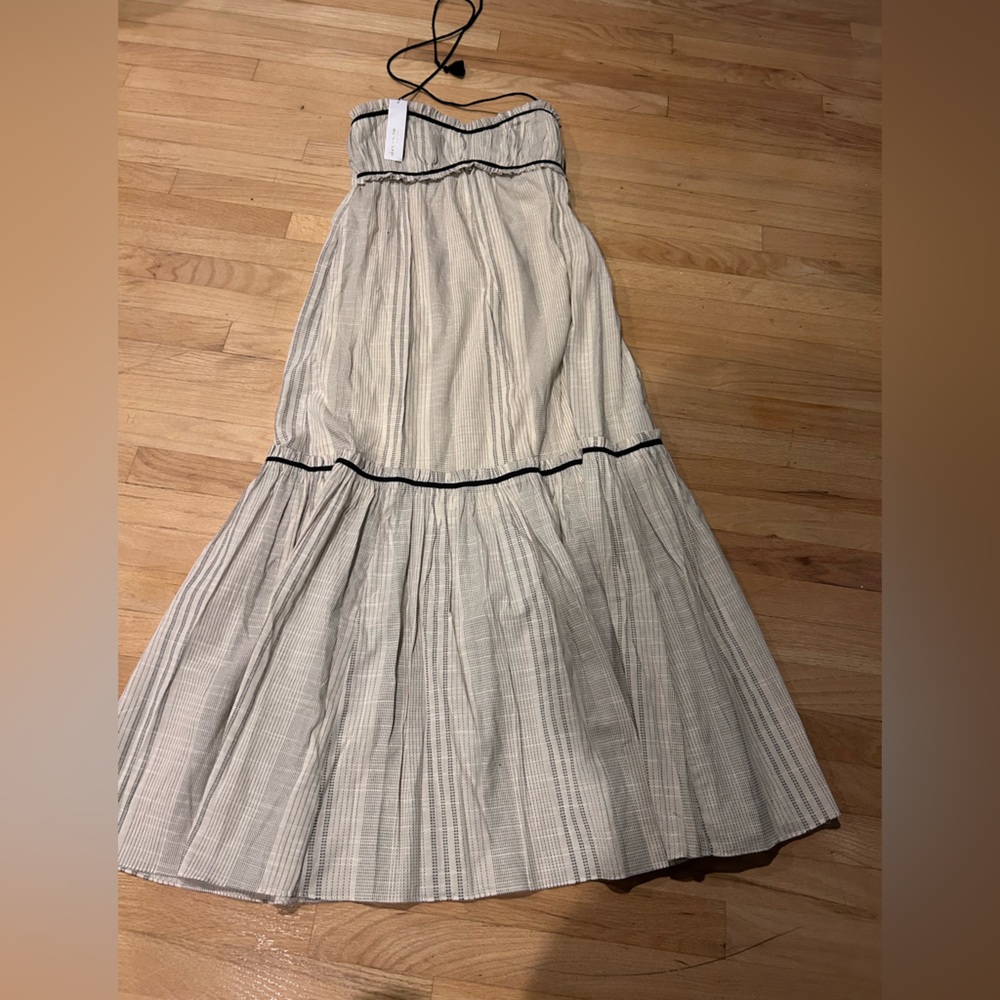 NWT Dressed To Off-White Sleeveless Tiered cotton Maxi Dress - Picture 5 of 6
